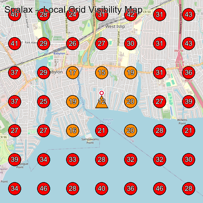 Spalax GeoGrid visibility map for Toy Store in Babylon
